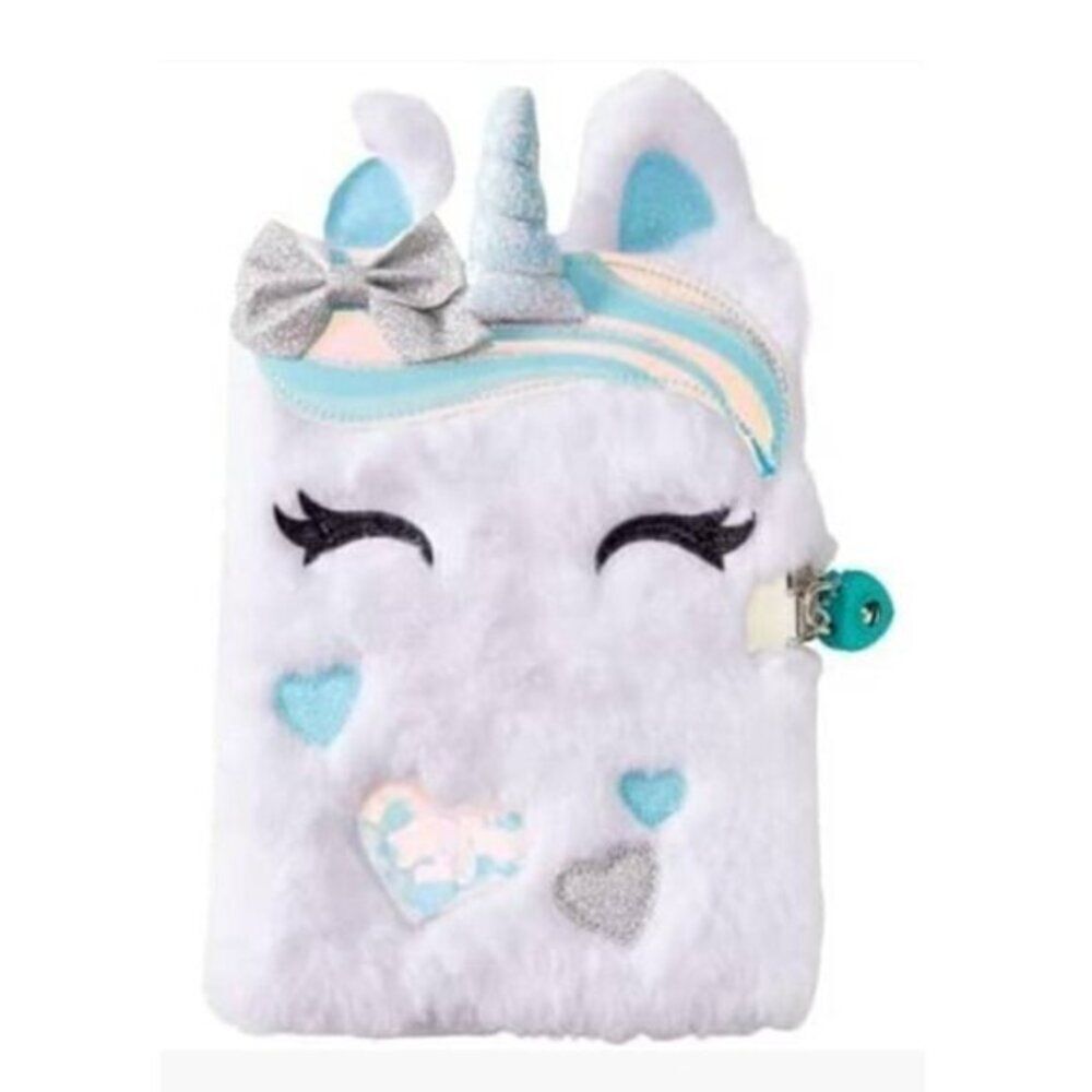 Claire’s Furry Unicorn Heart Journal Diary with Lock Planner Organizer